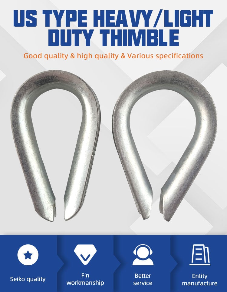 Hot Dip Galvanized Heavy Duty G414 Thimbles wire rope thimble manufacture