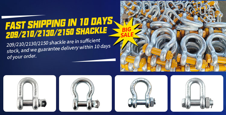 US Type G209 Bow Forged Galvanized Shackle manufacture