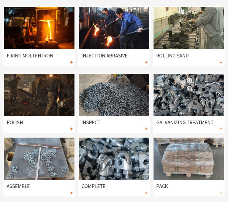 Electric Galvanized US Standard Malleable Wire Rope Clip 5/16 Wire Rope End Fittings U Shape Clamp manufacture