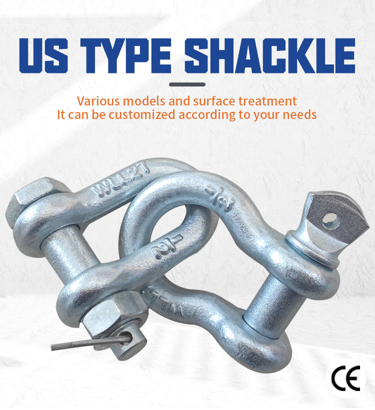 US Type G209 Bow Forged Galvanized Shackle details