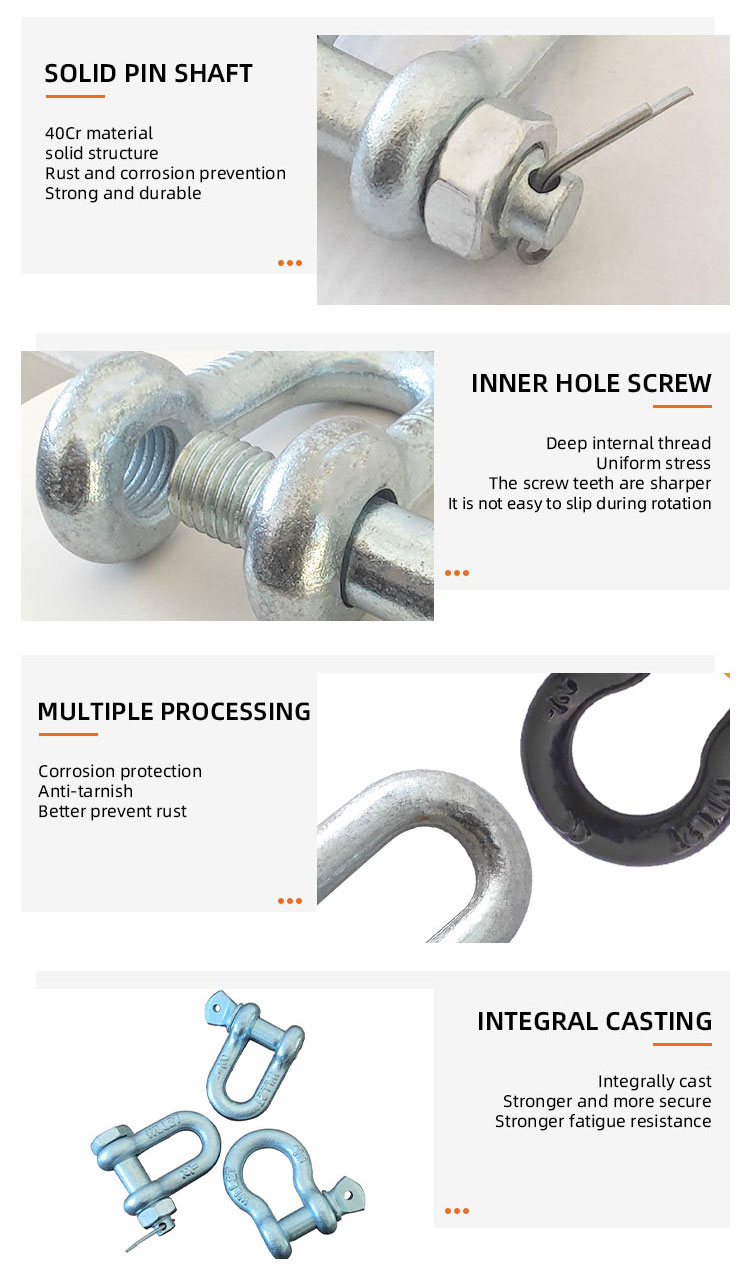 US Type G209 Bow Forged Galvanized Shackle supplier