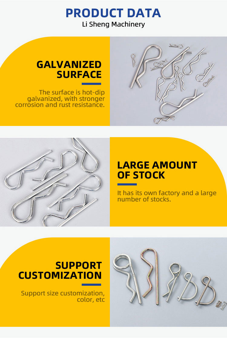 Stainless Steel Retaining Spring Pins Spring R Clip Double Coil Cotter Pin factory