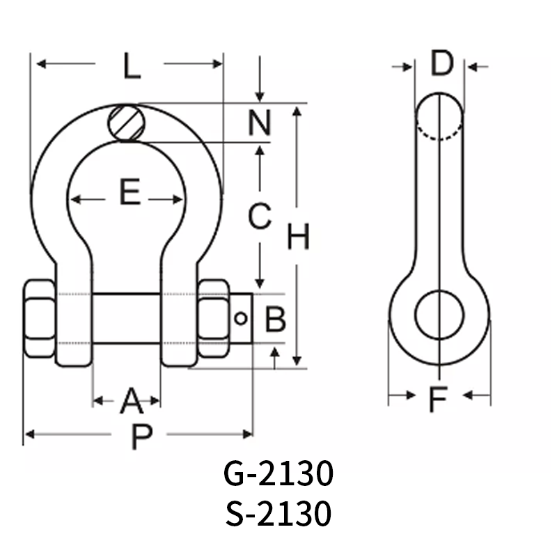 G2130 US type shackle bolt type anchor shackles manufacture