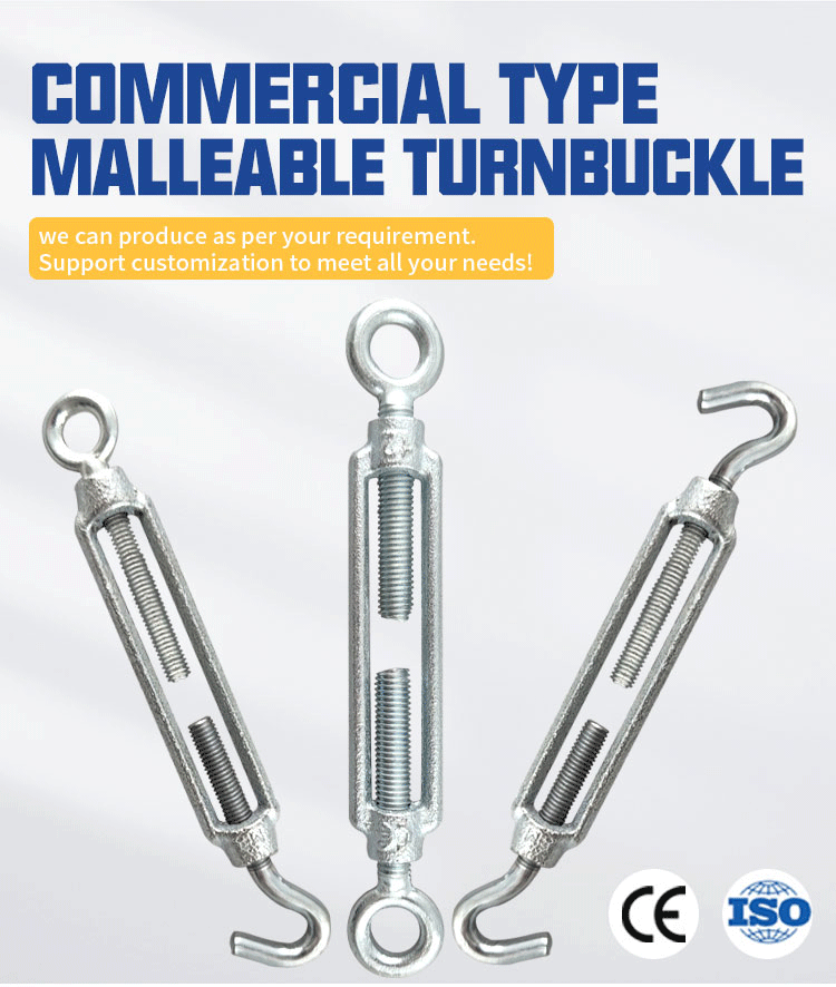 Commercial Hook Concrete Galvanized Eye and hook Turnbuckle factory