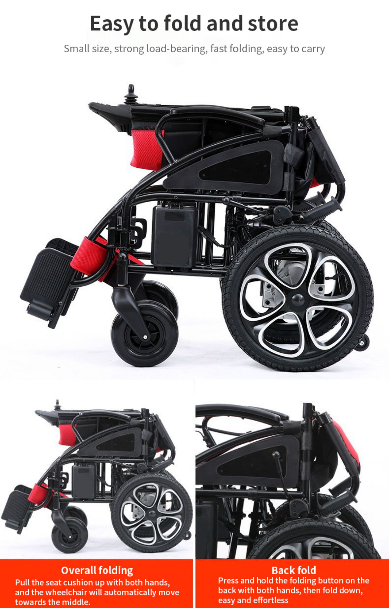 KSM-505 Cheap electric wheelchairs for old people foldable electric brush motor wheelchair details