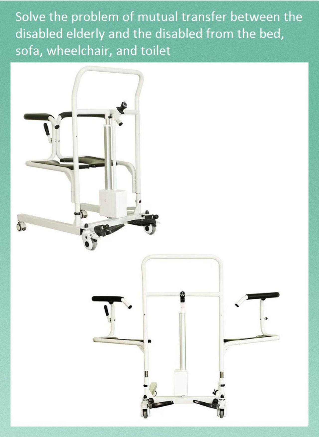 KSM-207 New Electric Transfer Wheelchair Nursing Chair Powered Commode Floor Electric Patient Lift factory
