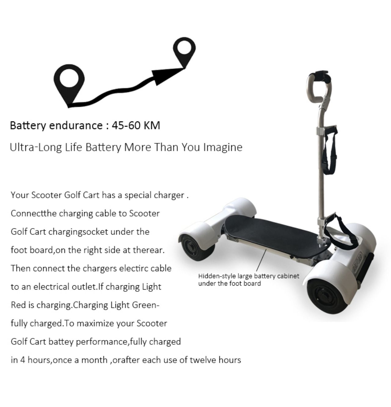 KSM-930 4 Wheeler golf cart scooter for sale max load 150kg golf bike electric scooter golf skateboard supplier