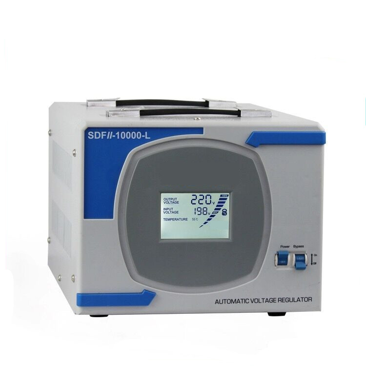 Factory direct sales servo type intelliigent LCD display SDF-II-10000-L full automatic AC  voltage regulator details