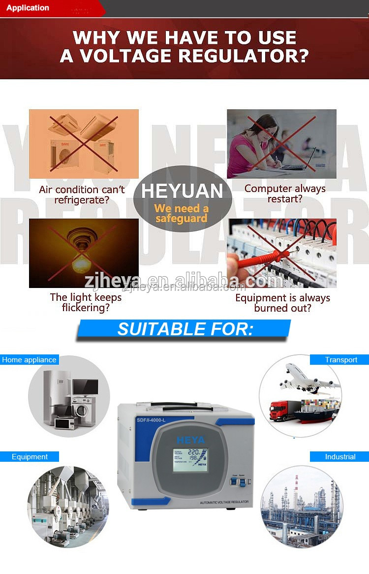 Factory direct sales servo type intelliigent LCD display SDF-II-10000-L full automatic AC  voltage regulator supplier