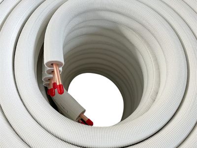 Reducing labor costs with a snap-fit refrigerant line hide system