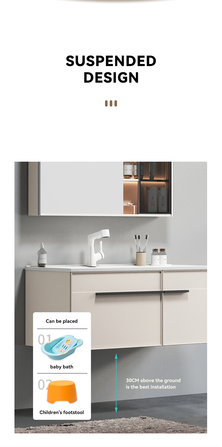 Luxury Bathroom Furniture Wall Mounted Bathroom Mirror Cabinet Solid Wood Bathroom Vanity Cabinets supplier