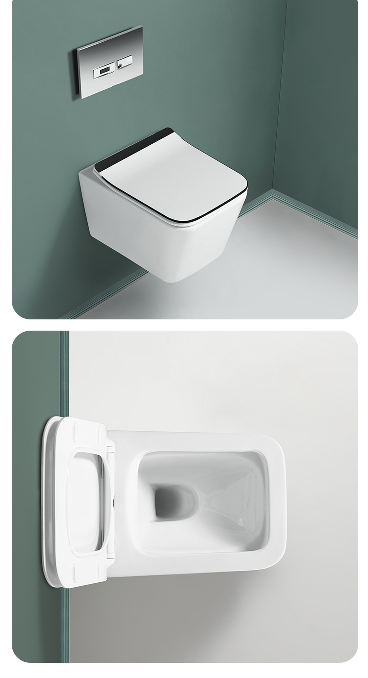 Modern style ceramic one piece bathroom wall flush system hanging toilet wall mount water closet supplier