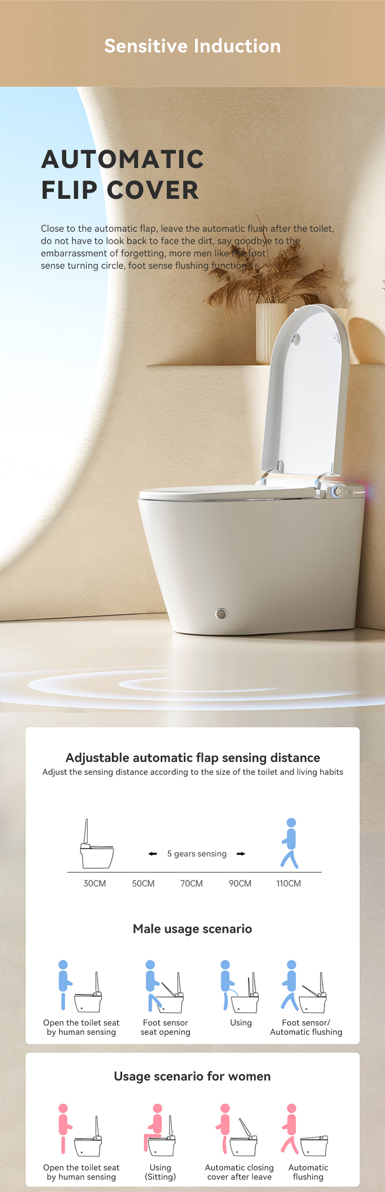 Ceramic Sanitary Wares Bathroom Wc Automatic Bidet One Piece Toilet Bowl Intelligent Smart Toilet With Remote Control manufacture