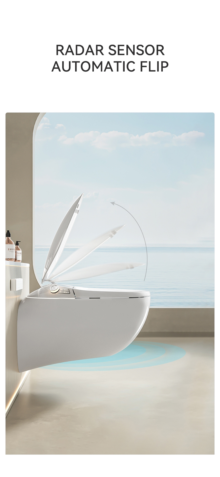 Modern Style Wall Hung Bathroom Smart Toilet Bidet Automatic Flush Intelligent Closestool Bathroom Smart Toilets details