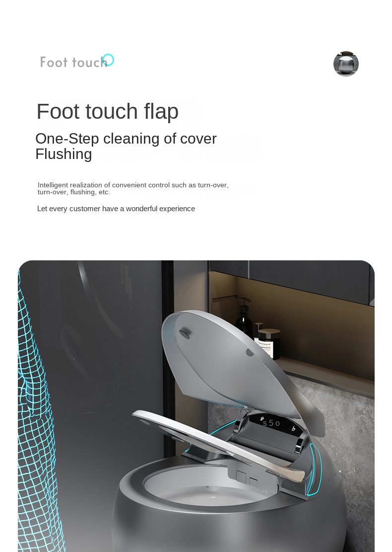 Custom color automatic bathroom sanitary ware automatic flush smart wc toilet bowl intelligent egg shape smart toilet details