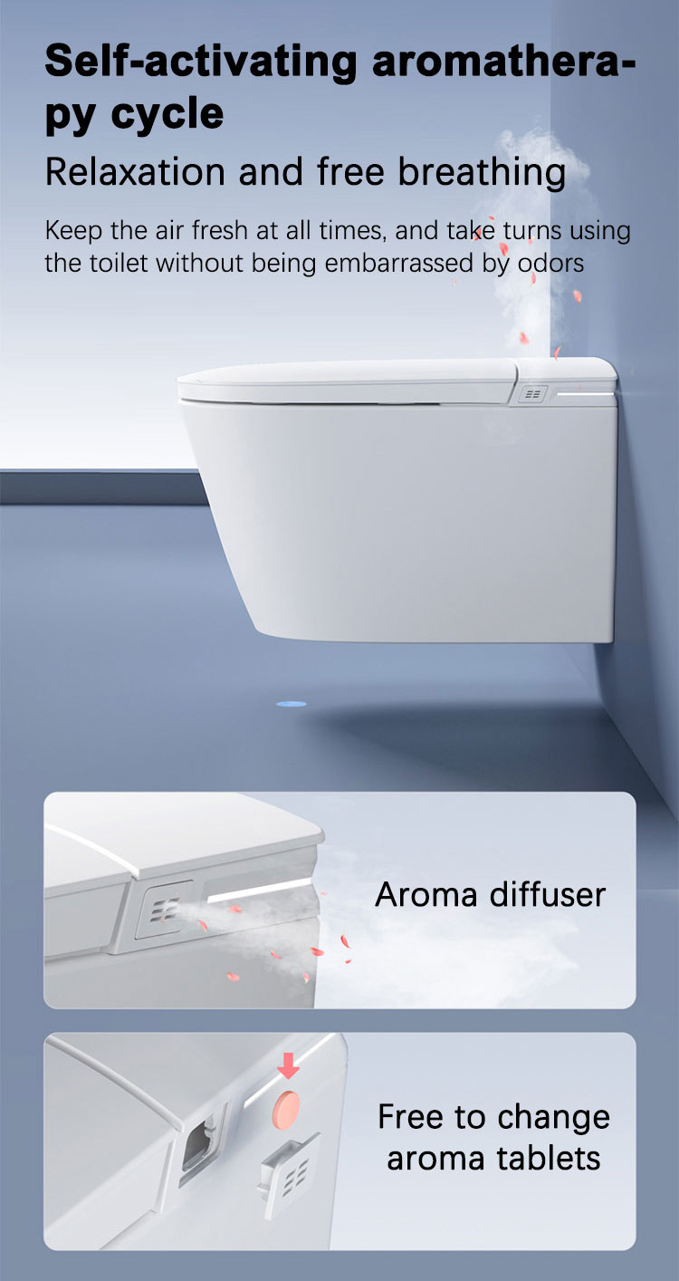 Custom Automatic Sanitary Ware Ceramic Wall Mounted Intelligent Toilet Bowl Bathroom Water Closet Wall Hung Smart Toilets factory