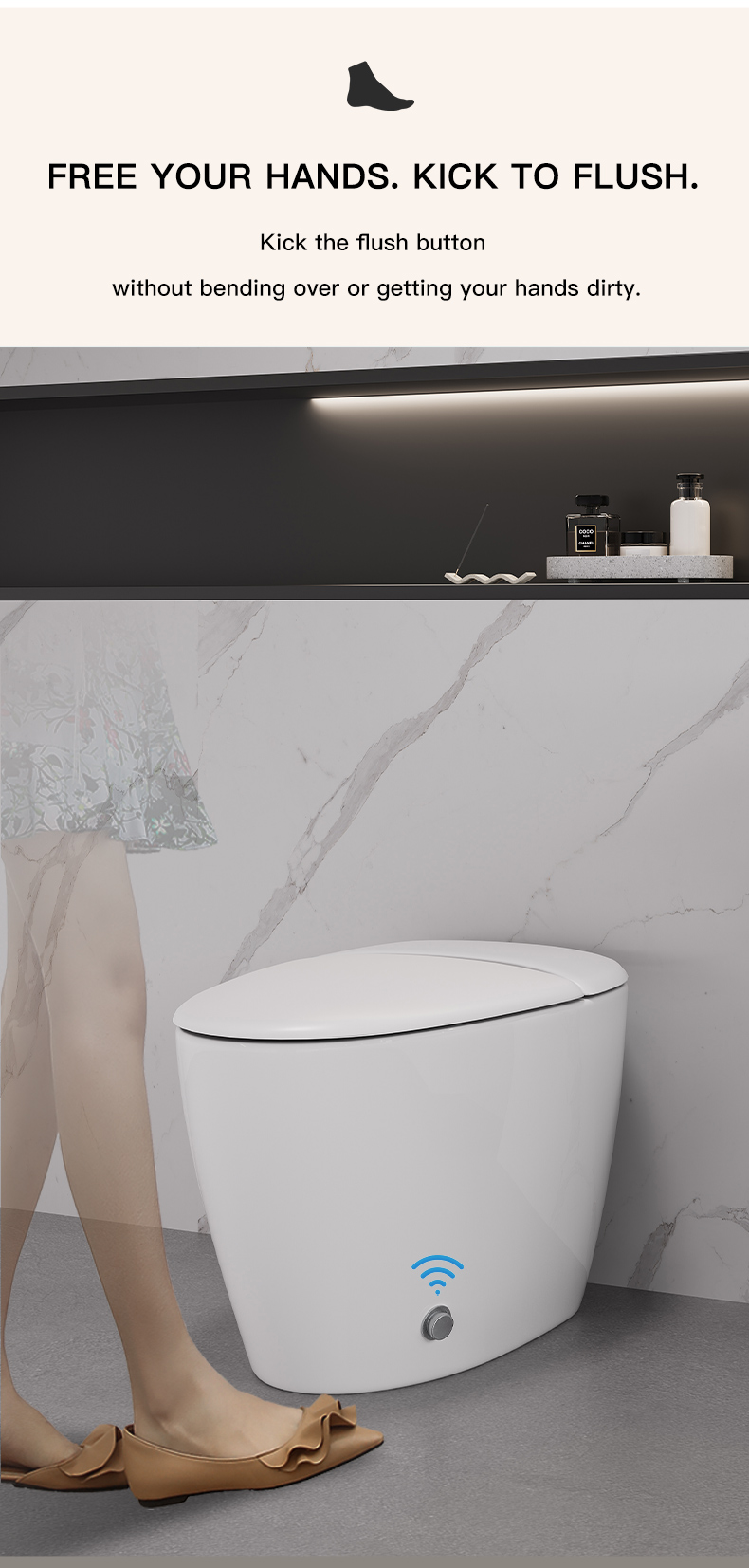 New Design Warm Heating Ceramic Automatic Flushing Bathroom WC Intelligent Toilet Bowl Ceramic Electric Smart Toilets details
