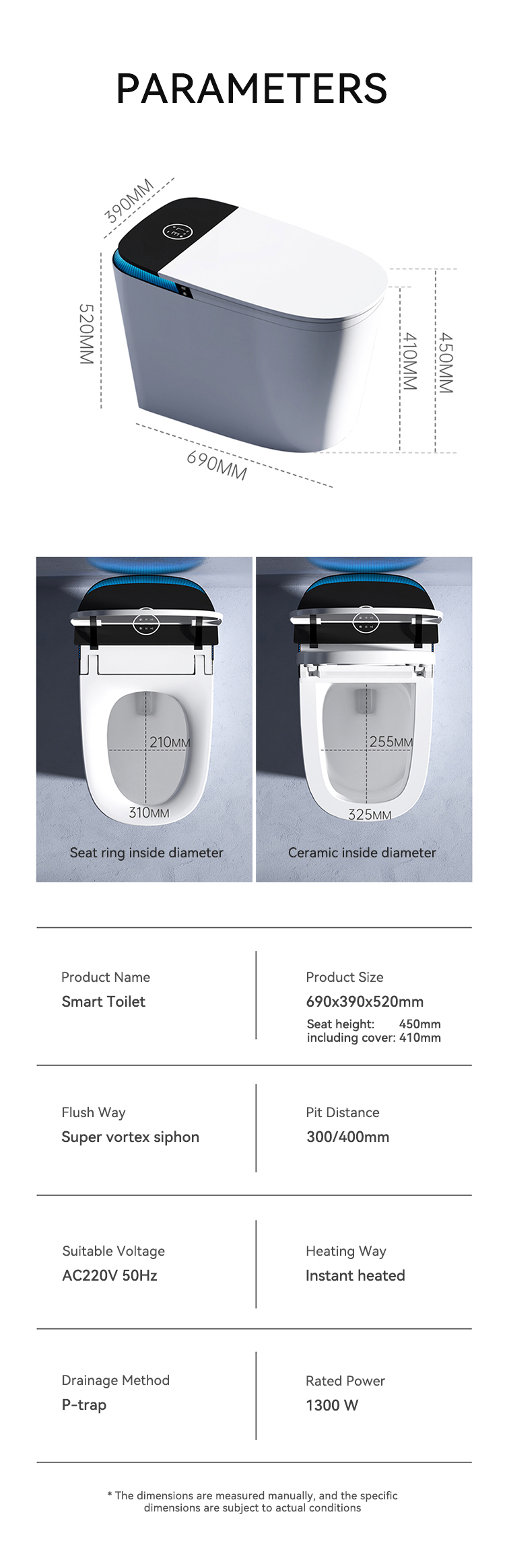 Auto sensor flush open electric bathroom japanese one piece intelligent wc commode toilet bowl automatic smart toilets details