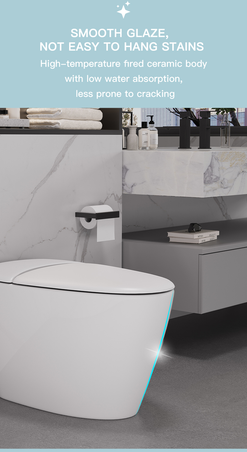 New Design Warm Heating Ceramic Automatic Flushing Bathroom WC Intelligent Toilet Bowl Ceramic Electric Smart Toilets supplier