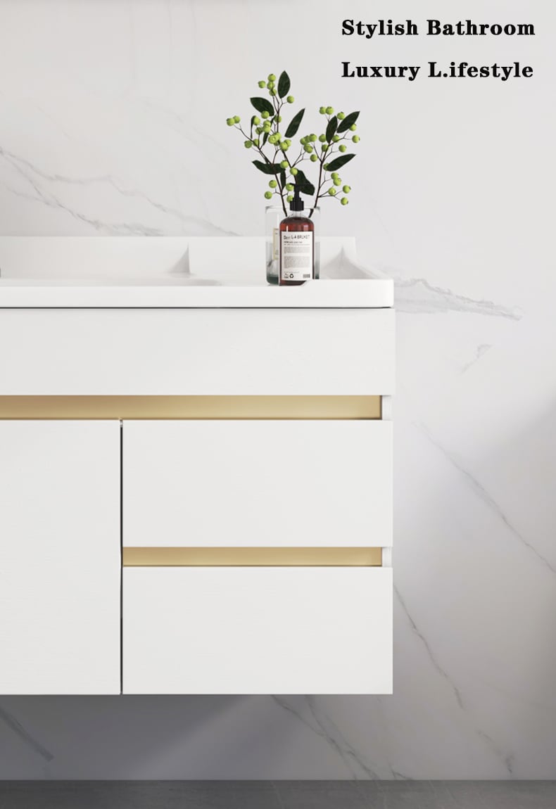 Top Quality Bathroom Furniture Waterproof Bathroom Vanities Sink Wall Mounted Bathroom Cabinets And Vanities Set manufacture