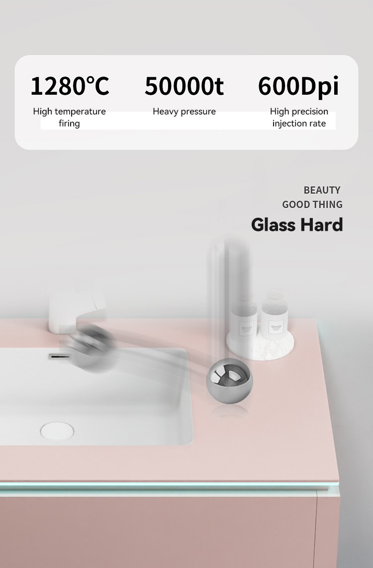Building Hotel Bathroom Furniture Wall Mounted Led Smart Mirror Sintered Stone Bathroom Cabinet for Construction Project manufacture