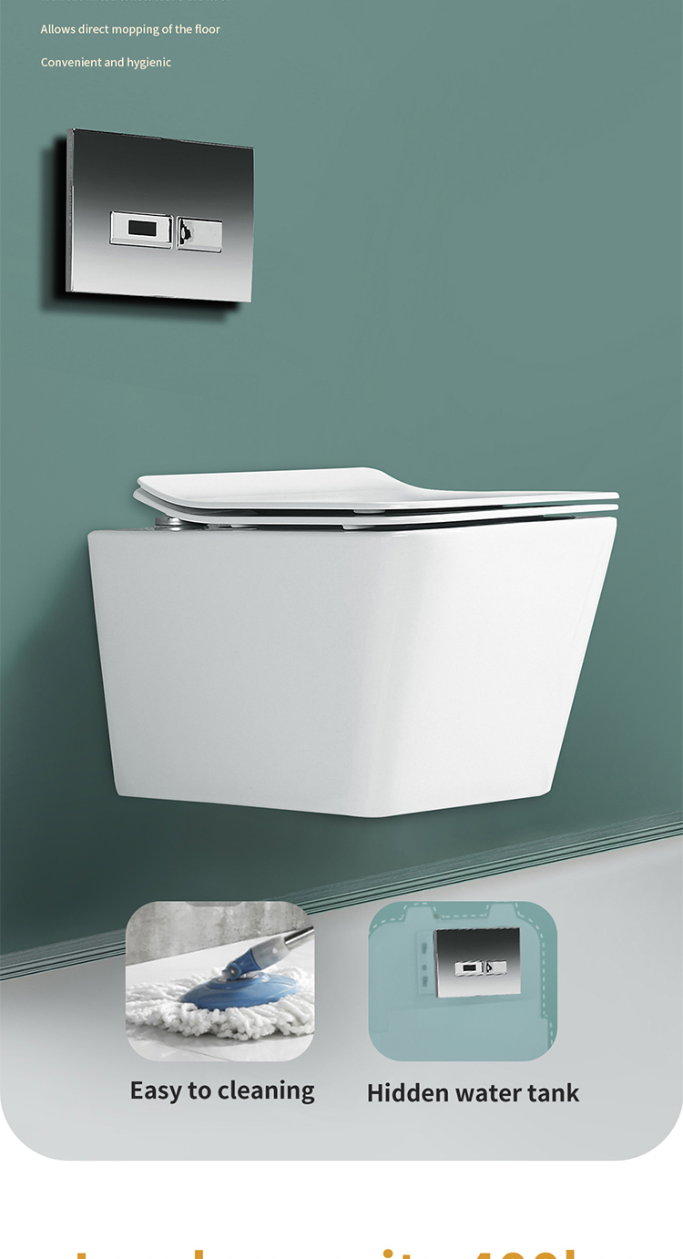 Modern style ceramic one piece bathroom wall flush system hanging toilet wall mount water closet manufacture
