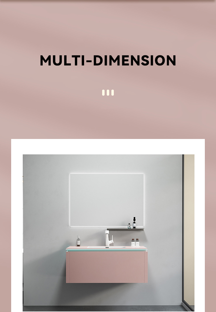 Building Hotel Bathroom Furniture Wall Mounted Led Smart Mirror Sintered Stone Bathroom Cabinet for Construction Project factory