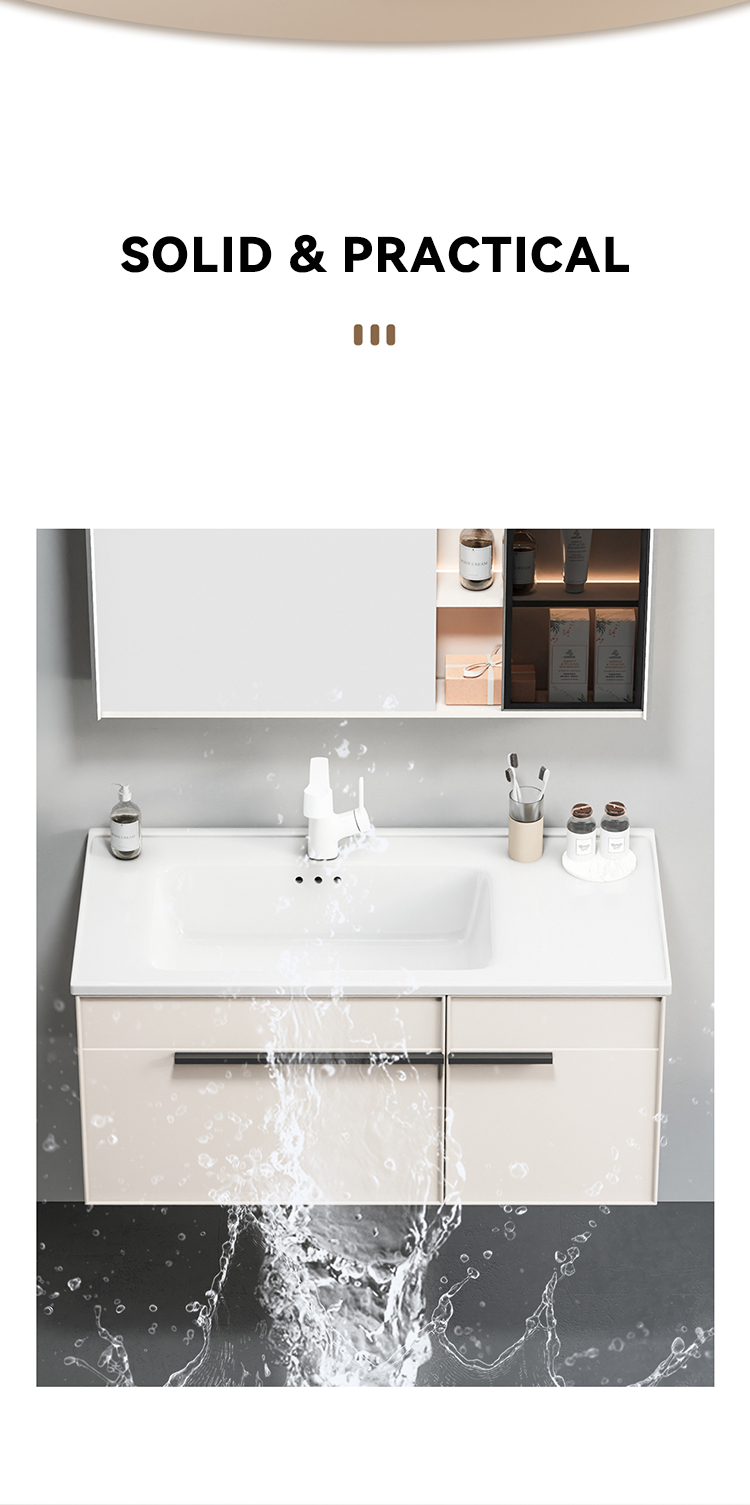 Luxury Bathroom Furniture Wall Mounted Bathroom Mirror Cabinet Solid Wood Bathroom Vanity Cabinets supplier