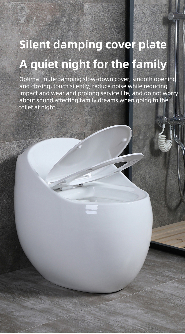 New design S-trap ceramic bathroom wc commode color toilet bowl round egg shaped one piece toilet details
