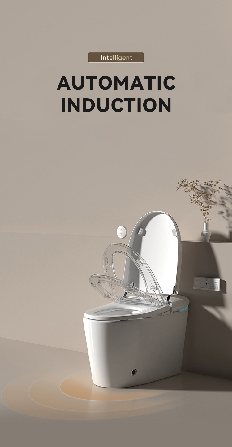 High end automatic flush bathroom wc commode s p trap smart toilet bidet Intelligent smart toilet factory