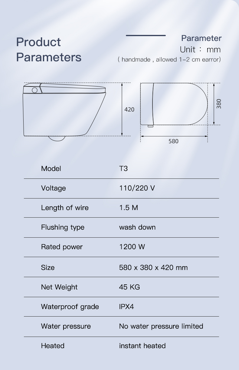 New Design Back To Wall Intelligent Wc Wall Hung Toilet Bowl Automatic Toilet Bidet Bathroom Wall Hung Smart Toilet manufacture