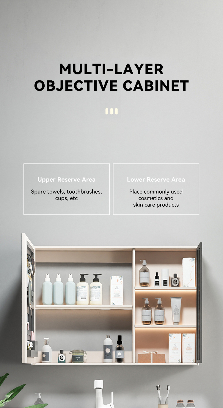 Luxury Bathroom Furniture Wall Mounted Bathroom Mirror Cabinet Solid Wood Bathroom Vanity Cabinets factory