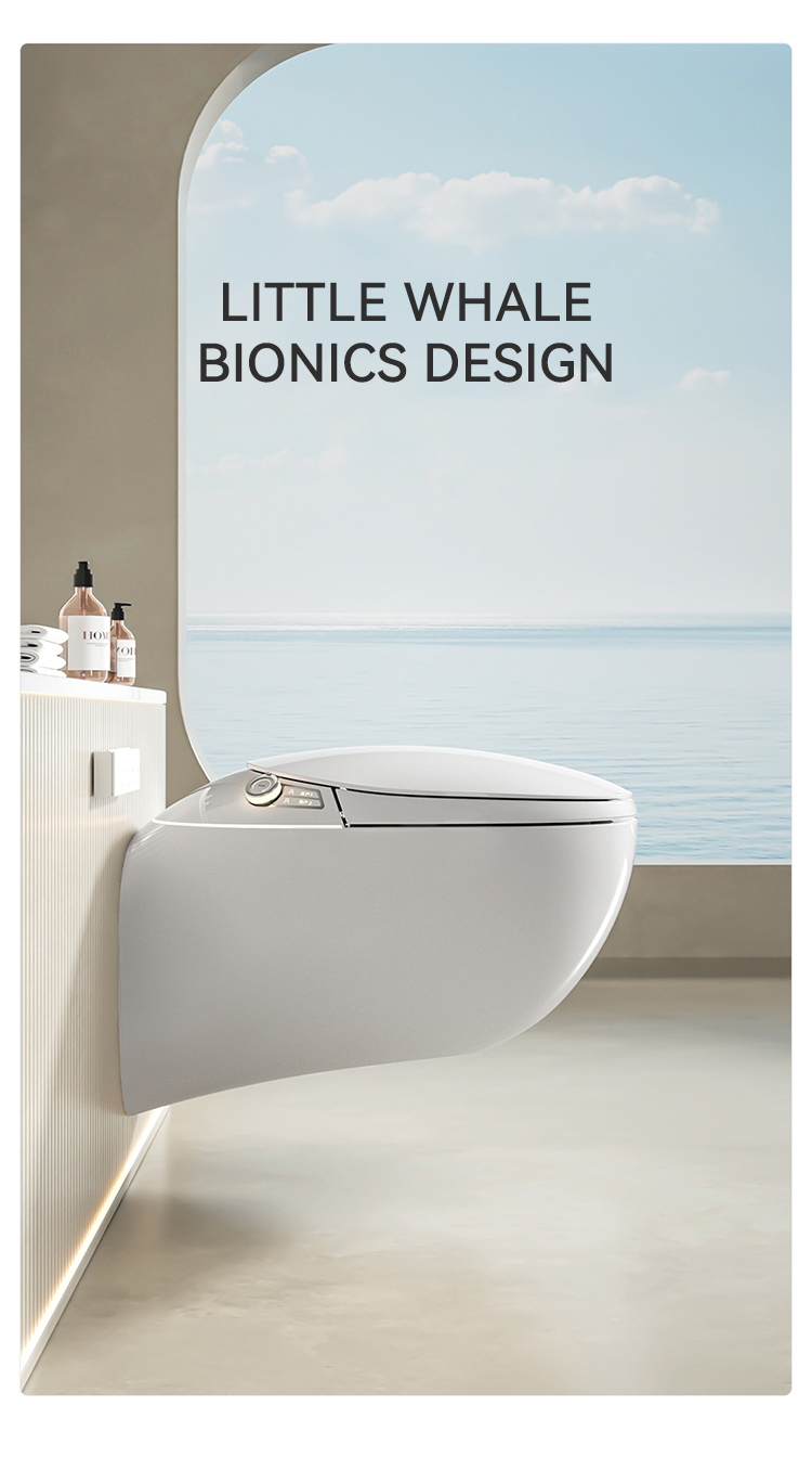 Modern Style Wall Hung Bathroom Smart Toilet Bidet Automatic Flush Intelligent Closestool Bathroom Smart Toilets details