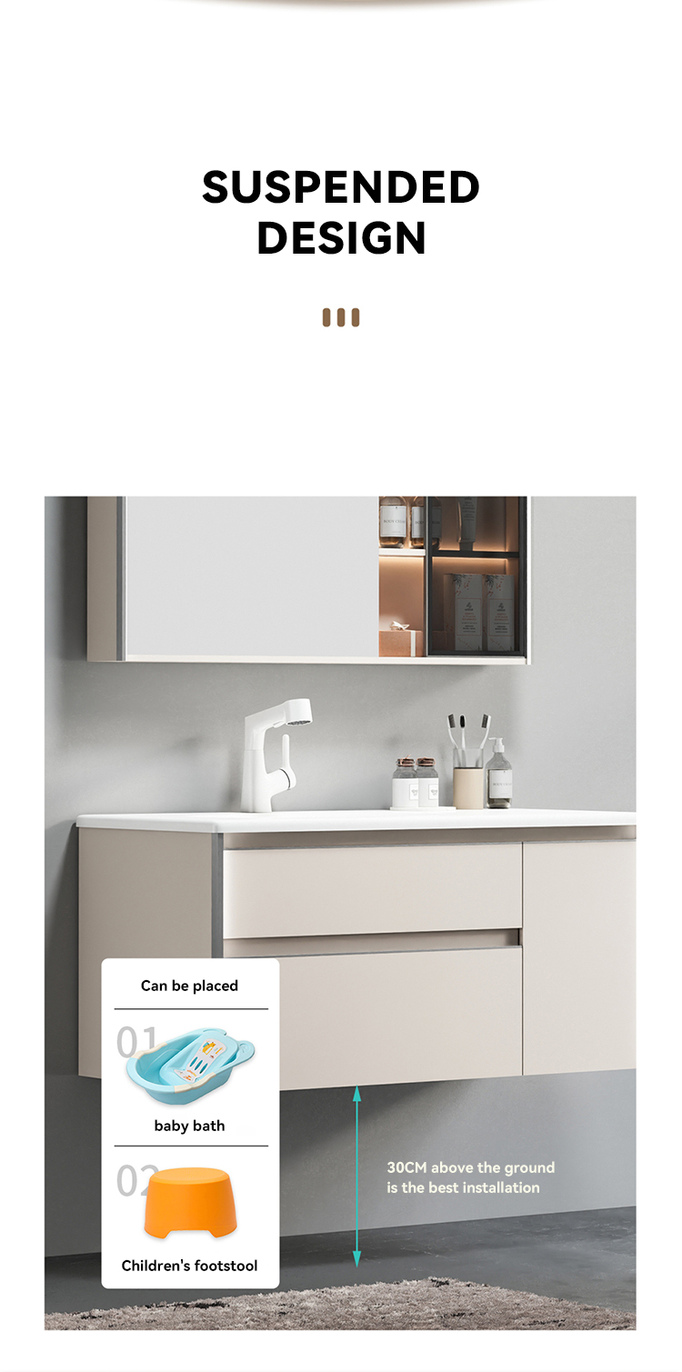 European New Custom Wooden Wall Mounted Bathroom Mirror Cabinet Solid Wood Bathroom Furniture Bathroom Vanities with Sink supplier