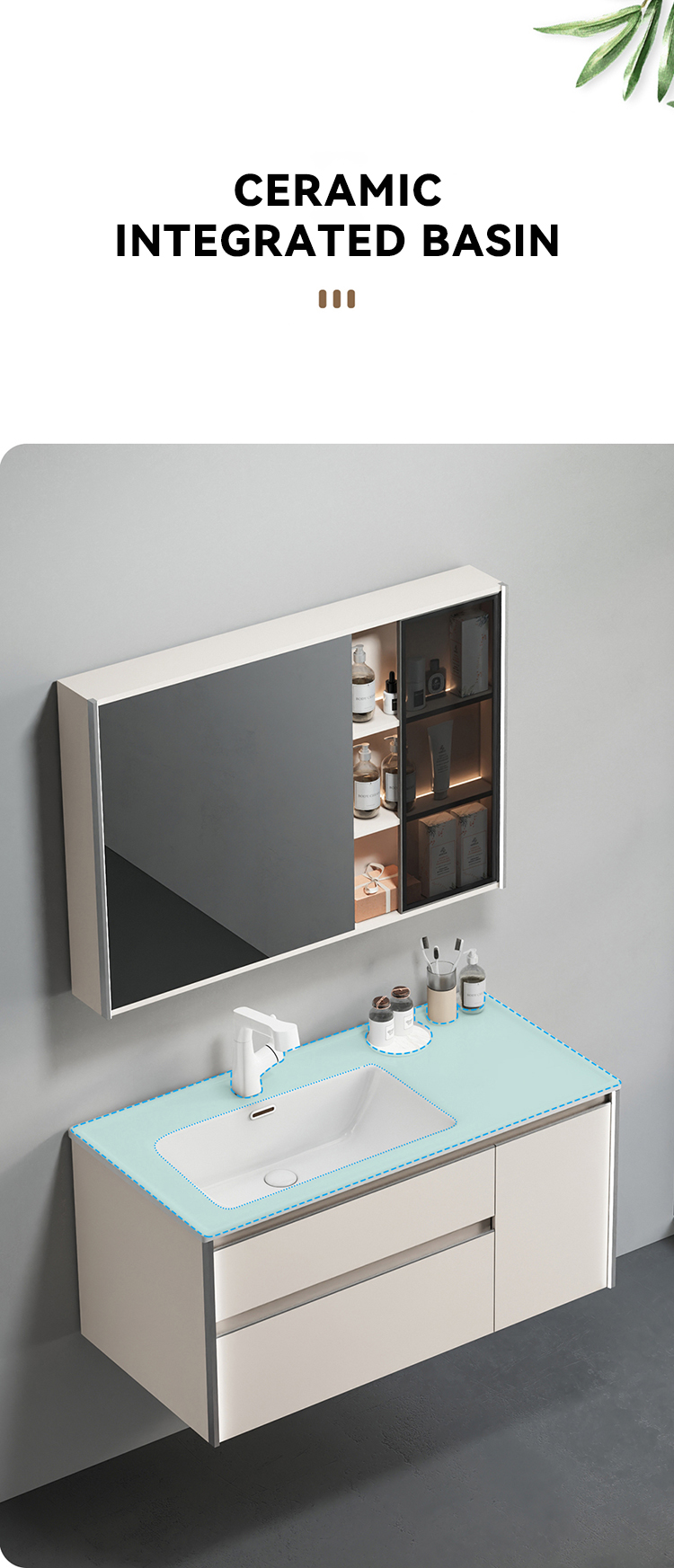 European New Custom Wooden Wall Mounted Bathroom Mirror Cabinet Solid Wood Bathroom Furniture Bathroom Vanities with Sink details