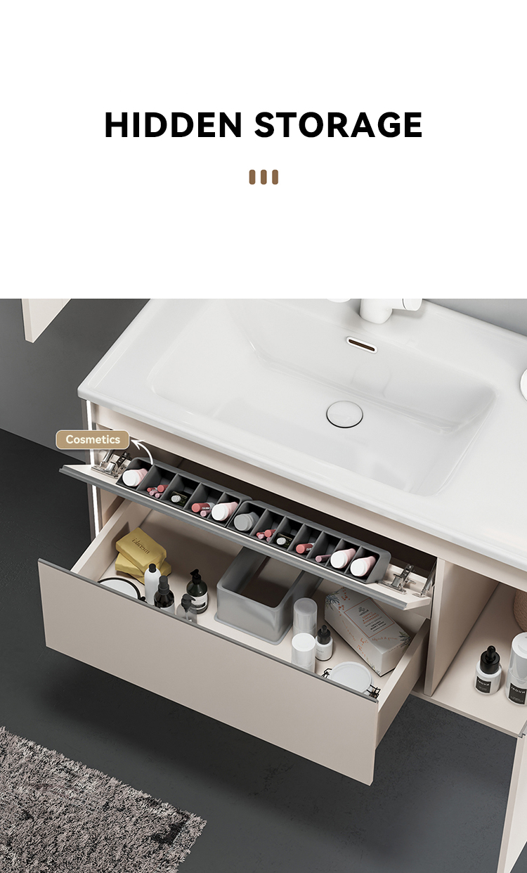European New Custom Wooden Wall Mounted Bathroom Mirror Cabinet Solid Wood Bathroom Furniture Bathroom Vanities with Sink supplier