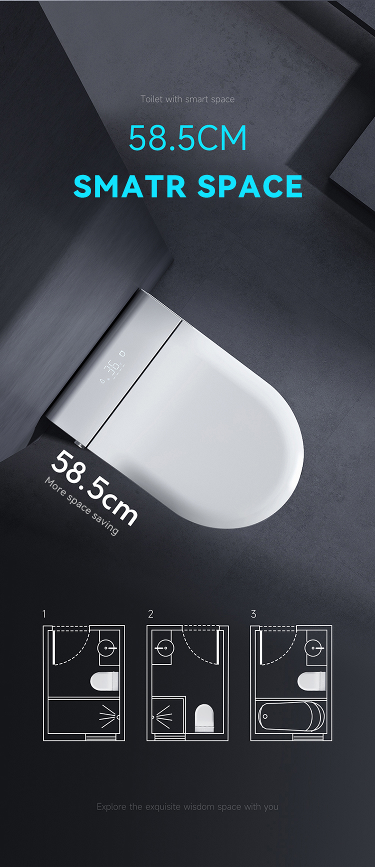 Concealed Cistern Back To Wall Intelligent Wc Wall Hung Toilet Bowl Automatic Toilet Bidet Bathroom Wall Hung Smart Toilet manufacture