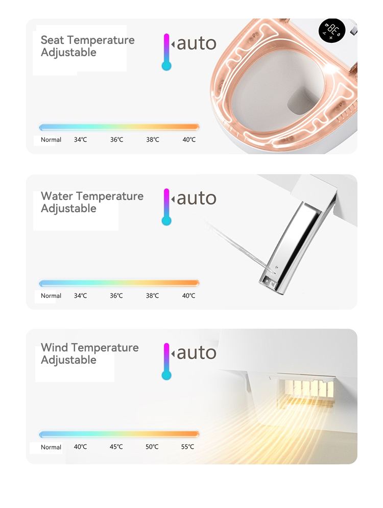 Modern Style Wall Hung Bathroom Smart Toilet Bidet Automatic Flush Intelligent Closestool Bathroom Smart Toilets manufacture
