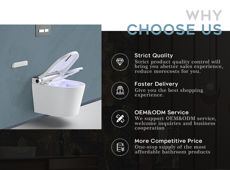 Auto Flush Intelligent Toilet Bowl Bathroom Wc Commode Electronic Automatic Bidet Toilet Ceramic Intelligent Smart Toilets manufacture