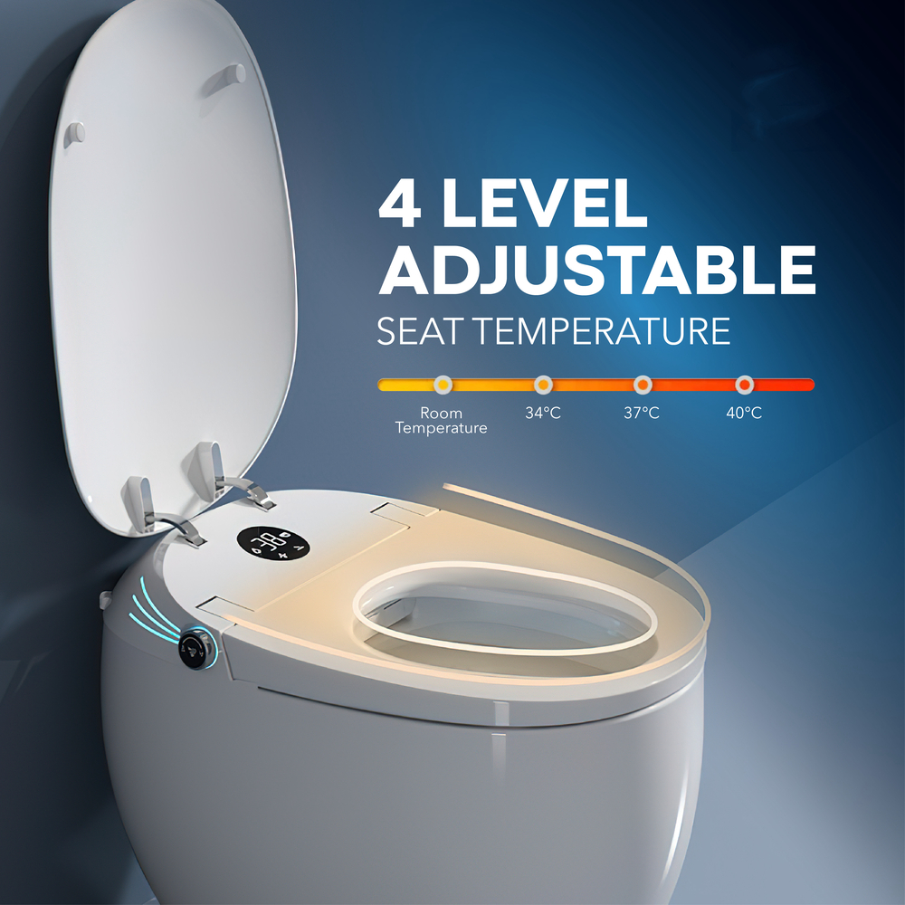 Modern round intelligent close stool auto flush egg shape inodoro toilet bowl commode bathroom ceramic automatic smart toilet supplier