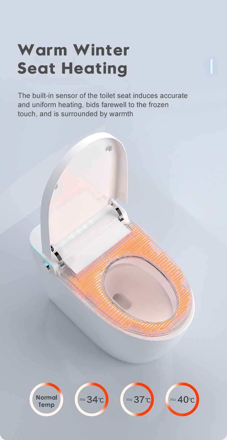 Auto Flush One Piece Intelligent Bidet Toilet Automatic Toilet Orange Gold Line Bathroom Commode Intelligent WC Smart Toilet details