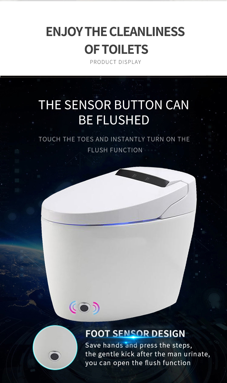 Hot auto sensor flush open electric bidet toilet one piece intelligent wc commode toilet bowl automatic smart toilet manufacture