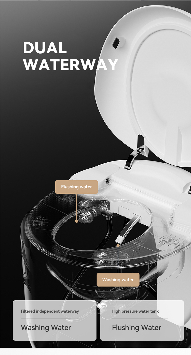 Round Ceramic Sanitary Ware Items Color Automatic Bathroom Wc Intelligent Toilet Bowl Commode Ceramic Round Smart Toilets factory