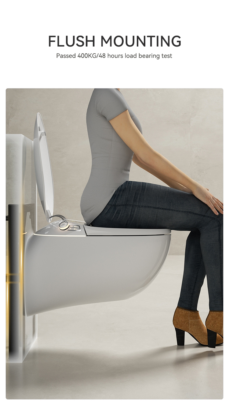 Modern Style Wall Hung Bathroom Smart Toilet Bidet Automatic Flush Intelligent Closestool Bathroom Smart Toilets factory