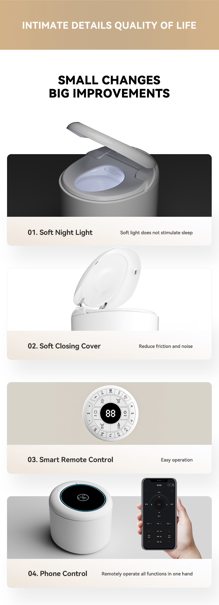 Round Ceramic Sanitary Ware Items Color Automatic Bathroom Wc Intelligent Toilet Bowl Commode Ceramic Round Smart Toilets manufacture