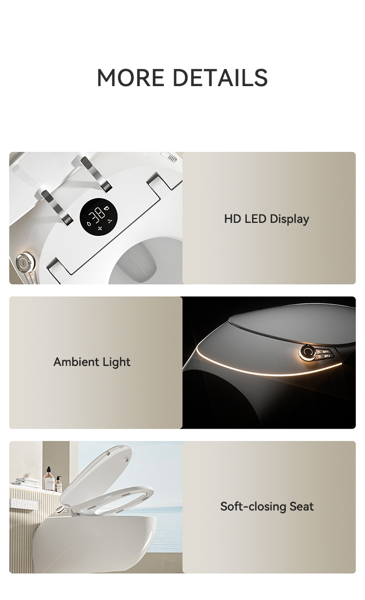 Modern Style Wall Hung Bathroom Smart Toilet Bidet Automatic Flush Intelligent Closestool Bathroom Smart Toilets supplier