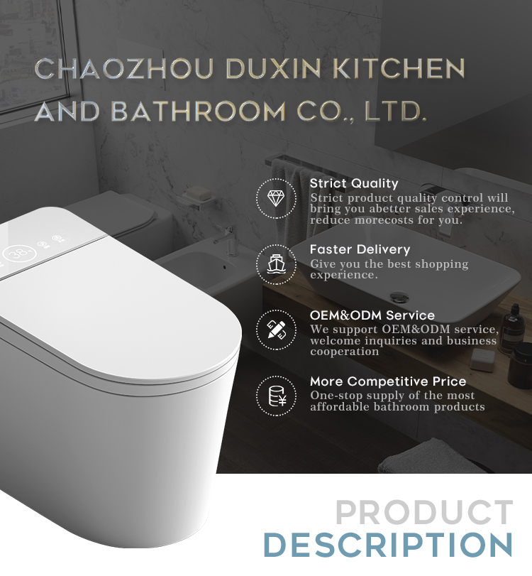 Auto Flush Intelligent Toilet Bowl Bathroom Wc Commode Electronic Automatic Bidet Toilet Ceramic Intelligent Smart Toilets supplier