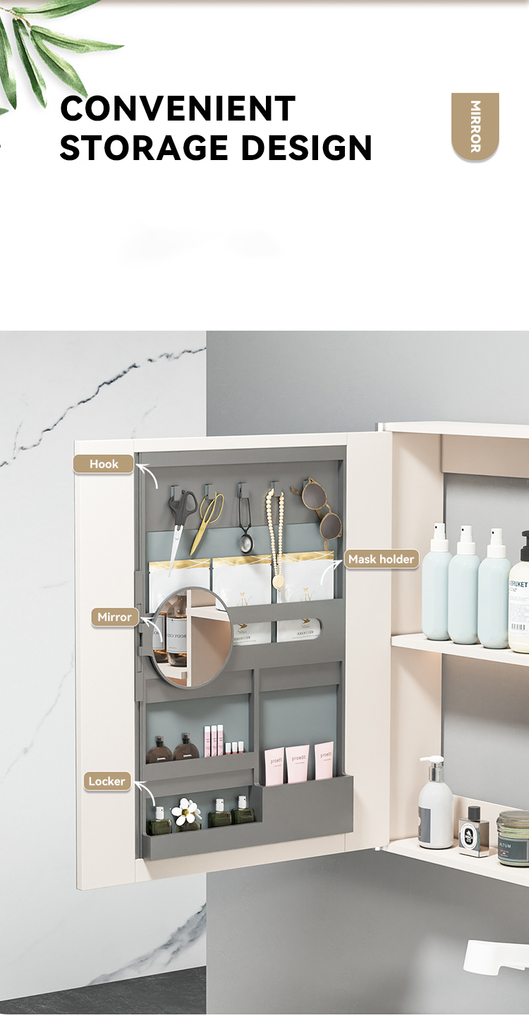 European New Custom Wooden Wall Mounted Bathroom Mirror Cabinet Solid Wood Bathroom Furniture Bathroom Vanities with Sink supplier