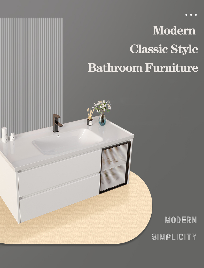 European modern solid wood bathroom cabinet furniture smart mirror wall mounted bathroom vanities manufacture