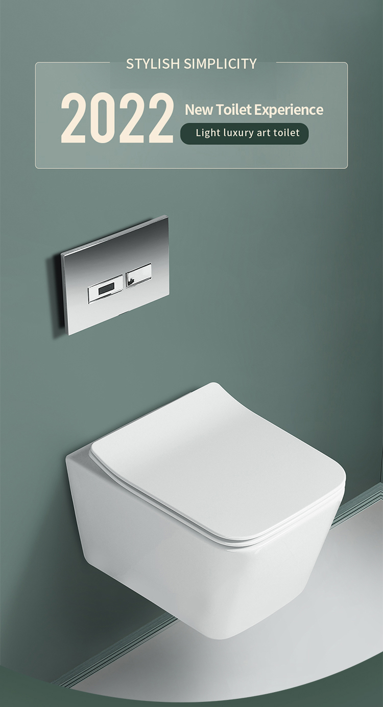 Modern style ceramic one piece bathroom wall flush system hanging toilet wall mount water closet factory